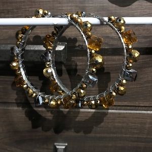 Sassy Jones Rochinda Large Hoops- Silver/Gold